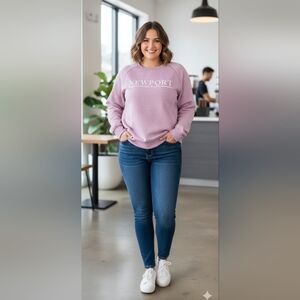 Newport Women's  Pink Crew Neck Sweatshirt Size XXL